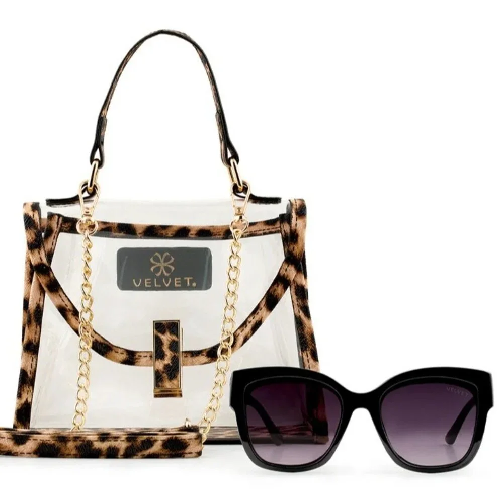 NWT Velvet Mini Bag Jane Sunglasses Clear Crossbody Set Concert Stadium … - Picture 12 of 12